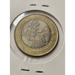 Moeda brasil 1 real DH FC pequena mancha no centro