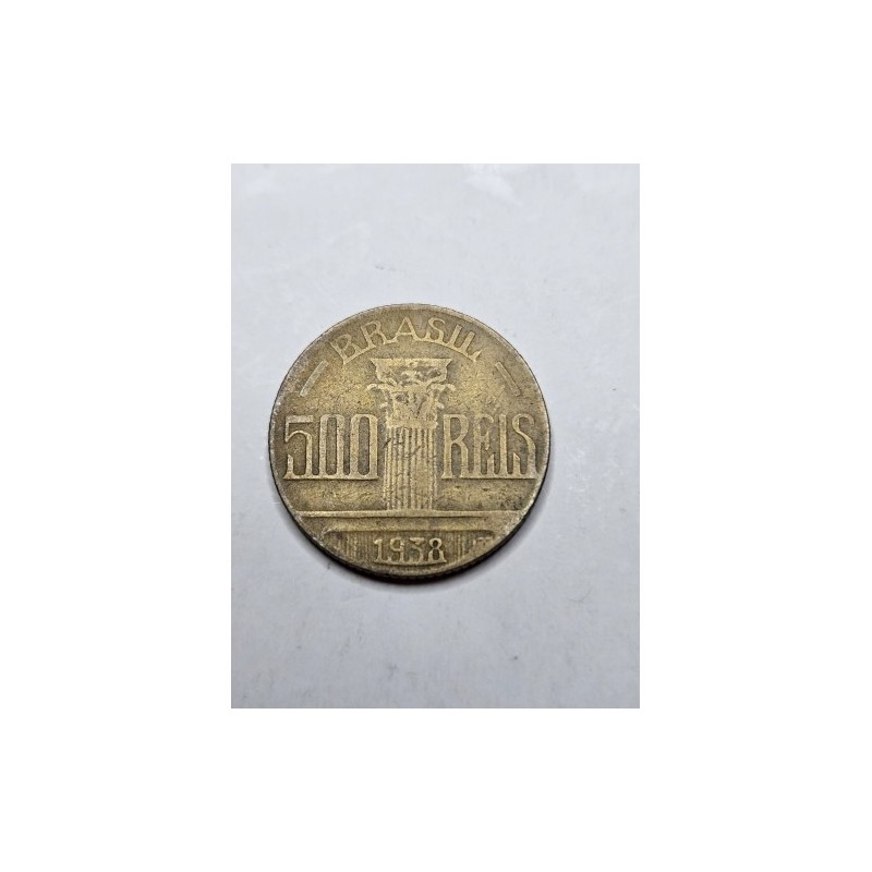 Moeda Brasil 500 réis 1938 Diogo Feijó MBC