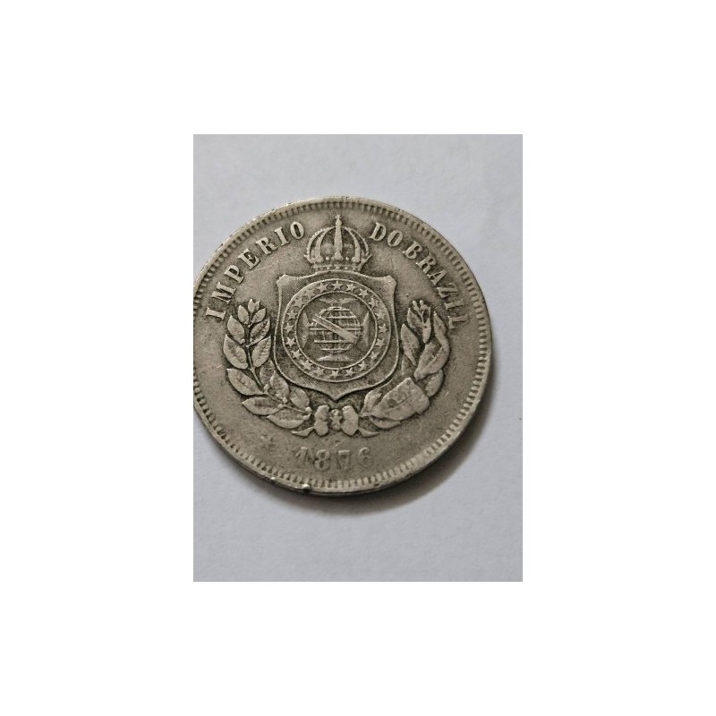 Moeda Brasil 200 réis 1876 data difícil MBC