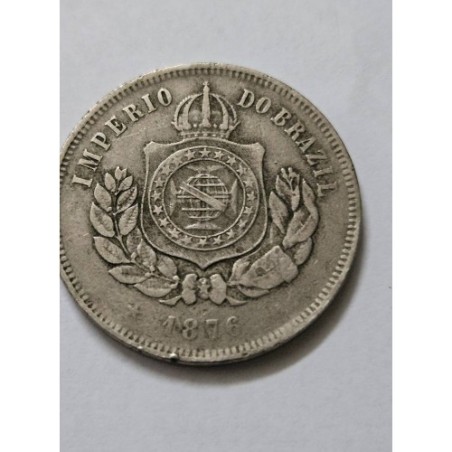 Moeda Brasil 200 réis 1876 data difícil MBC