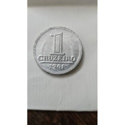 Moeda Brasil 1 cruzeiro 1961 Aluminio Soberba V278