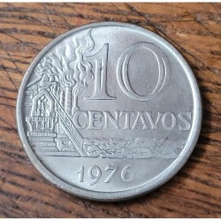 Moeda Brasil 10 centavos 1976 Soberba