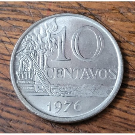Moeda Brasil 10 centavos 1976 Soberba