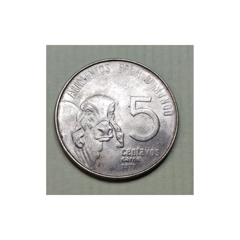 moeda Brasil 5 centavos FAO gado 1977