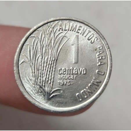 Moeda Brasil 1 centavo FAO 1975 FC Cana de Acucar