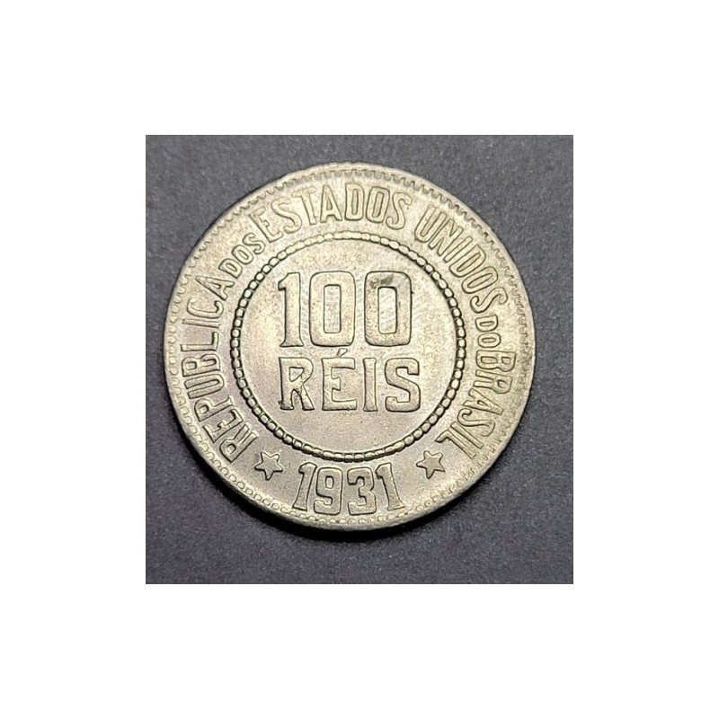 Moeda Brasil 100 reis 1931 Flor de cunho