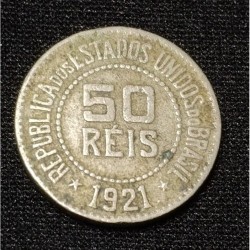 Moeda Brasil 50 reis 1921 Mbc