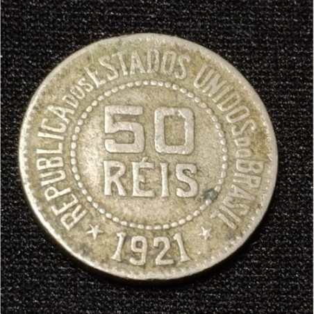Moeda Brasil 50 reis 1921 Mbc