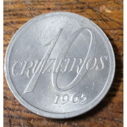 Moeda Brasil 10 cruzeiros 1965 FC