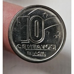 Moeda Brasil 10 centavos 1989 garimpeiro