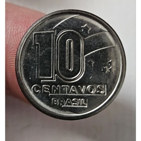 Moeda Brasil 10 centavos 1989 garimpeiro