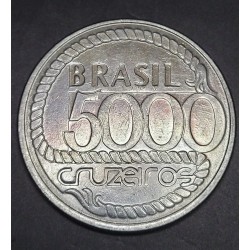 Moeda Brasil 5000 cruzeiros 1992 Tiradentes Soberba