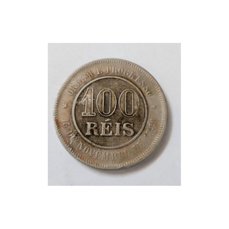 Moeda Brasil 100 Réis 1896 - Ordem e Progresso | Numismática