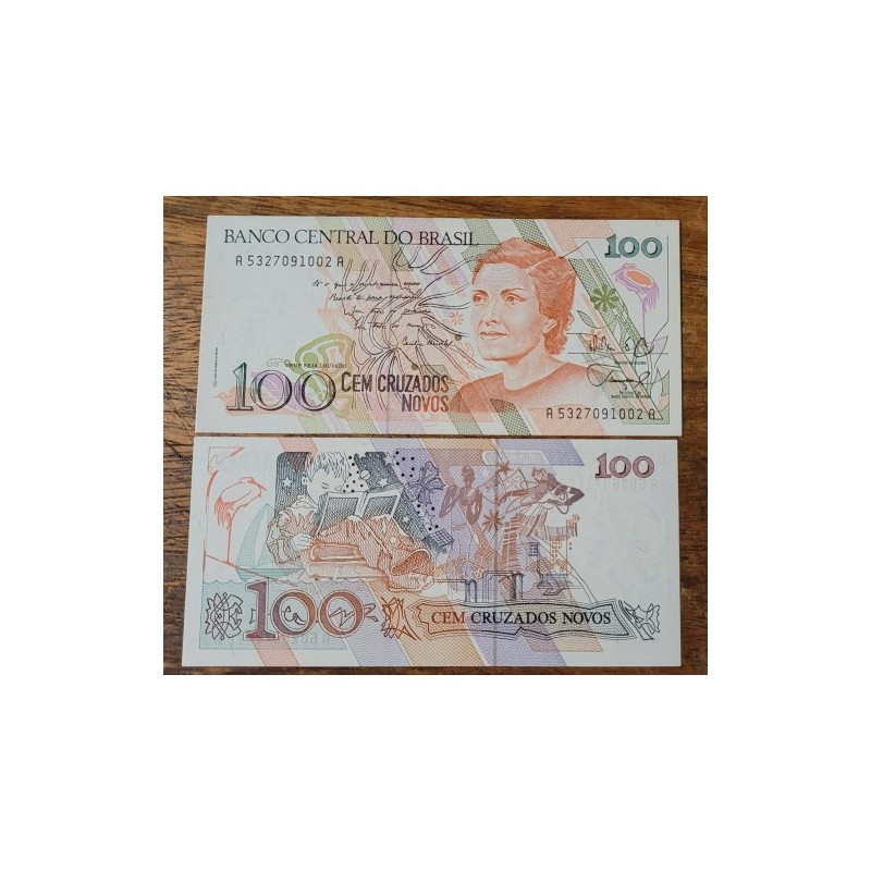 Cédula Brasil 100 cruzados novos C206 FE