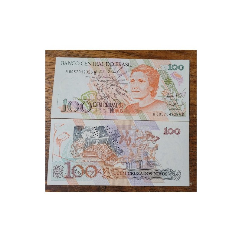 Cédula Brasil 100 cruzados novos C207 FE