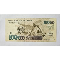 Cédula Brasil 100 cruzeiros reais FE C235
