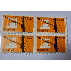 Filatelia Selos Centenario Criação primeira linha telefonica 1976