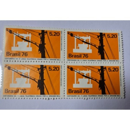 Filatelia Selos Centenario Criação primeira linha telefonica 1976