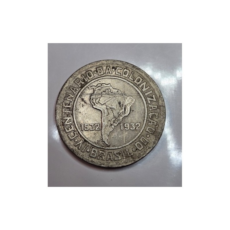 V137 Moeda Brasil 400 réis 19322 IV Centenario Colonização MBC