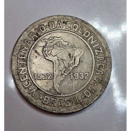 V137 Moeda Brasil 400 réis 19322 IV Centenario Colonização MBC