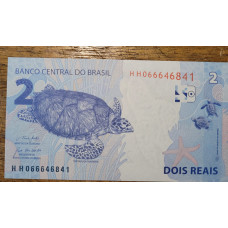 Cédula Brasil 2 reais HH Paulo Guedes FE