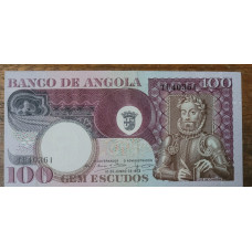 Cédula de Angola 100 escudos 1973 Luis de Camoes FE 