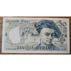 Cédula da França 50 francos 1988 Mbc 
