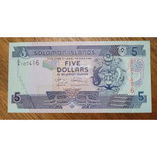 Cédula das Ilhas Salomão 5 dolares FE P26