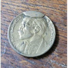 Moeda Brasil 20 centavos 1949 cunho quebrado 