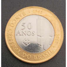 Moeda Brasil 1 real 50 anos banco central Soberba