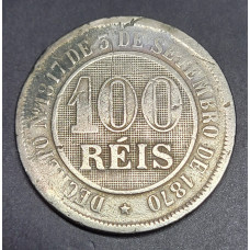 Moeda Brasil 100 reis 1889 império 