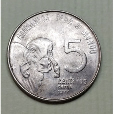 moeda Brasil 5 centavos FAO gado 1977