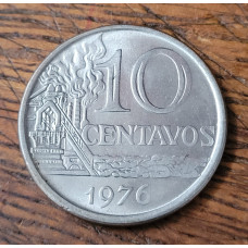 Moeda Brasil 10 centavos 1976 Soberba