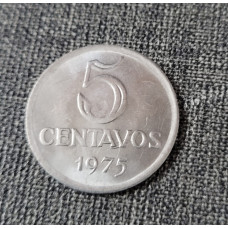 Moeda Brasil 5 centavos 1975 Soberba