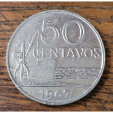 V311 Moeda Brasil 50 centavos 1967 MBC-S