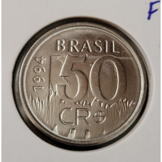 Moeda Brasil 50 cruzeiros 1994 onça pintada 1994  S-FC