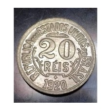 Moeda Brasil 20 reis 1920 flor de cunho