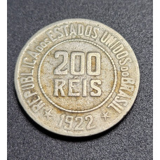 Moeda Brasil 200 reis 1922 MBC