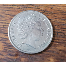 Moeda da Austrália 10 cents 2008 Rainha Elizabeth II