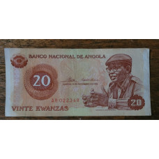 Cédula de Angola 20 kwanzas P109 Mbc 1976 