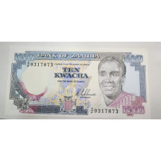 Cedula de Zambia 10 kwatcha P31 FE 