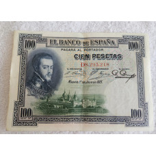 Cédula da Espanha 100 pesetas P69 Soberba 1925