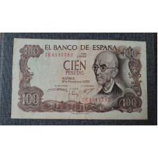 Cédula da Espanha 100 pesetas 1970 P152 Mbc 