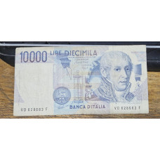 Cédula da Itália 10 mil liras Mbc 