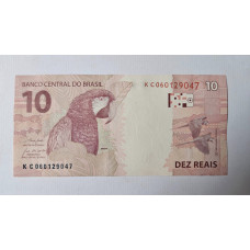 Cédula Brasil 10 reais Letras KC FE 