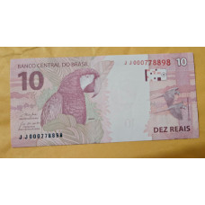 Cédula Brasil 10 reais Letras JJ FE