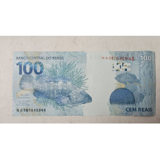 Cédula Brasil 100 reais Letras NA FE