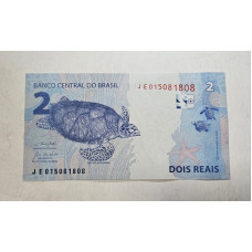 Cédula Brasil 2 reais Letras JE FE