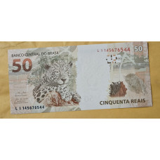 Cédula Brasil 50 reais letras LI FE