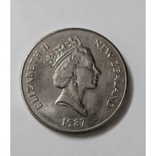 Moeda da Nova Zelândia 20 cents 1987 Rainha Elizabeth II